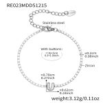 color: RE023-U Letter Steel Color Bracelet 16+5cm