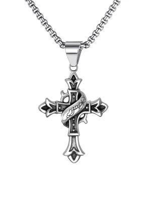 Star Cross Necklace Pendant Stainless Steel Couple Ornament Pendant