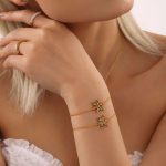 Christmas Snowflake Handmade Inlaid Zircon Necklace Ear Stud Bracelet Atmosphere Stainless Steel Light Luxury Set