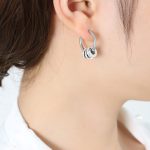 color: F808-Steel Color Earrings