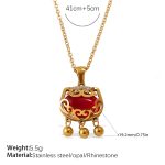 color: XL812RDG Red Cat's Eye Necklace