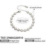 color: TXE129-Steel Color White Zircon Bracelet -16.5+5cm