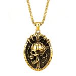 Nightclub Bar Hip Hop Rock Personality Trendy Skull Stainless Steel Necklace Ornament Accessories Pendant