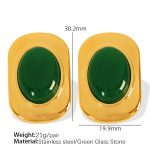 color: EH391 Glass Stone Gold Earrings