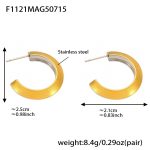 color: F1121-Two-tone Gold Earrings