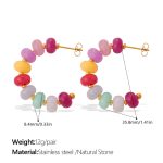 color: EH1301CRG Colorful Natural Stone Earrings