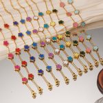 color: Five-petal Flower Red Color Shell Bracelet