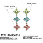color: TXF617-Multicolor Zircon Steel Color Earrings