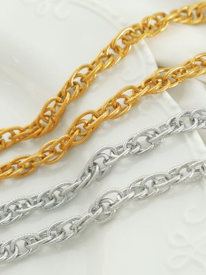 Version Woven Ring Buckle Necklace Set Stainless Steel Bracelet Advanced Men and Women Same Fashion Cool