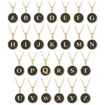 English Letter Oil-Coated Necklace Stainless Steel Chain round Gold Pendant Clavicle Chain