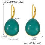 color: TXF212-Green Color Resin Earrings