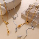 New Personalized Design Snake Head Necklace Stainless Steel Unique High-Grade Long