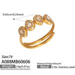 color: A088-White 5A Zircon Gold Ring -Size 7
