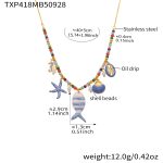 color: TXP418-Gold diy Necklace 41+5cm