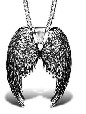 HipHop Bar Nightclub Hip Hop Cool Wings Stainless Steel Necklace Ornament Men's and Women's Ornament