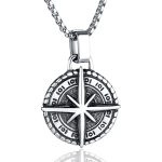 color: Compass Silver + Stainless Steel Chain