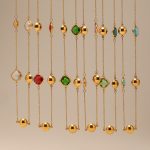 Super Flash Czech Glass Long Necklace Stainless Steel 18K Real Gold Double Layer Twin Jewelry Accessories for Women