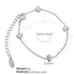 color: SL34 Vertical Heart Silver Bracelet