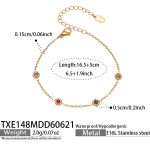 color: TXE148-Red Zircon Gold Bracelet 16.5+5cm