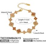 color: TXE599-Champagne Zircon Gold Bracelet 17+5cm