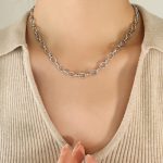 color: P995-Steel Color Necklace 40+5cm