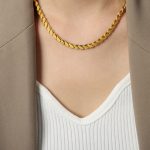 color: P1634-Thick Style Gold Necklace -40+5cm