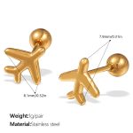 color: EH1007G Piercing Gold Stud Earrings