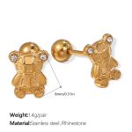 color: EH975WEG White Rhinestone Gold Stud Earrings