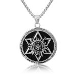 color: Round Tag Hexagram Stainless Steel Chain
