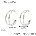 color: F486-Steel Color Earrings
