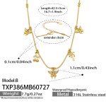 color: TXP386-B Style Multi-pendant Zircon Gold Necklace