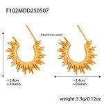 color: F102-Gold Sunflower Earrings