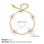 color: SL419WEG White Bead Bracelet