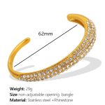 color: SZ152 White Rhinestone Gold Bangle