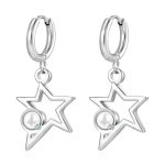 color: Steel Color Star Shape With Bead Ear Cuff MS-649B