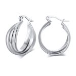color: 20MM Steel Color Multi-layer Splice Dome Earrings MS-030