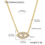 color: TXP239-Gold Zircon Necklace 40+5cm