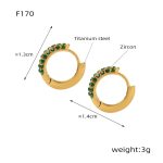 color: F170-Gold Green Zircon Earrings