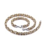 color: 5mm Stainless Steel Two-tone Gold / size: 18cm Bracelet