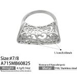 color: A715-Cutout Vine Steel Color Ring -Size 7