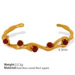 color: SZ66RG Red Agate Gold Bangle