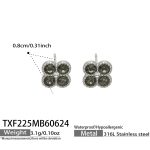 color: TXF225-Gray Zircon Steel Color Earrings