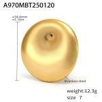 color: A970-Gold Statement Big Round Whirlpool Ring -Size 7
