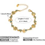 color: E099-Octopus Zircon Gold Bracelet 17+5cm