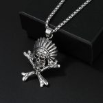 HipHop Hip-Hop Night Club Performance Bar Necklace Retro Hipster Hip Hop Skull Pendant