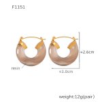 color: F1151-Transparent Resin Earrings