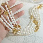 Rich Temperament Blessing Card Freshwater Pearl Necklace Personality Fashion Mother's Jewelry Stainless Steel 18K Gold Plating