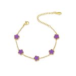 color: Five-petal Flower Purple Shell Bracelet