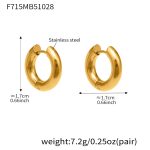 color: F715-Gold Earrings -Inner Diameter 10mm Outer Diameter 17mm