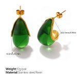 color: EH297GNG Emerald Resin Earrings